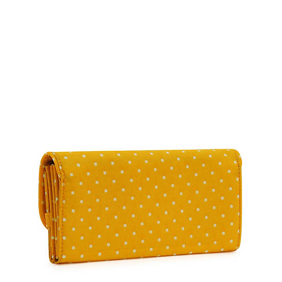 Kipling Money Land Printed Snap Wallet Handbag Soft Dot Yellow | AU 1285DF